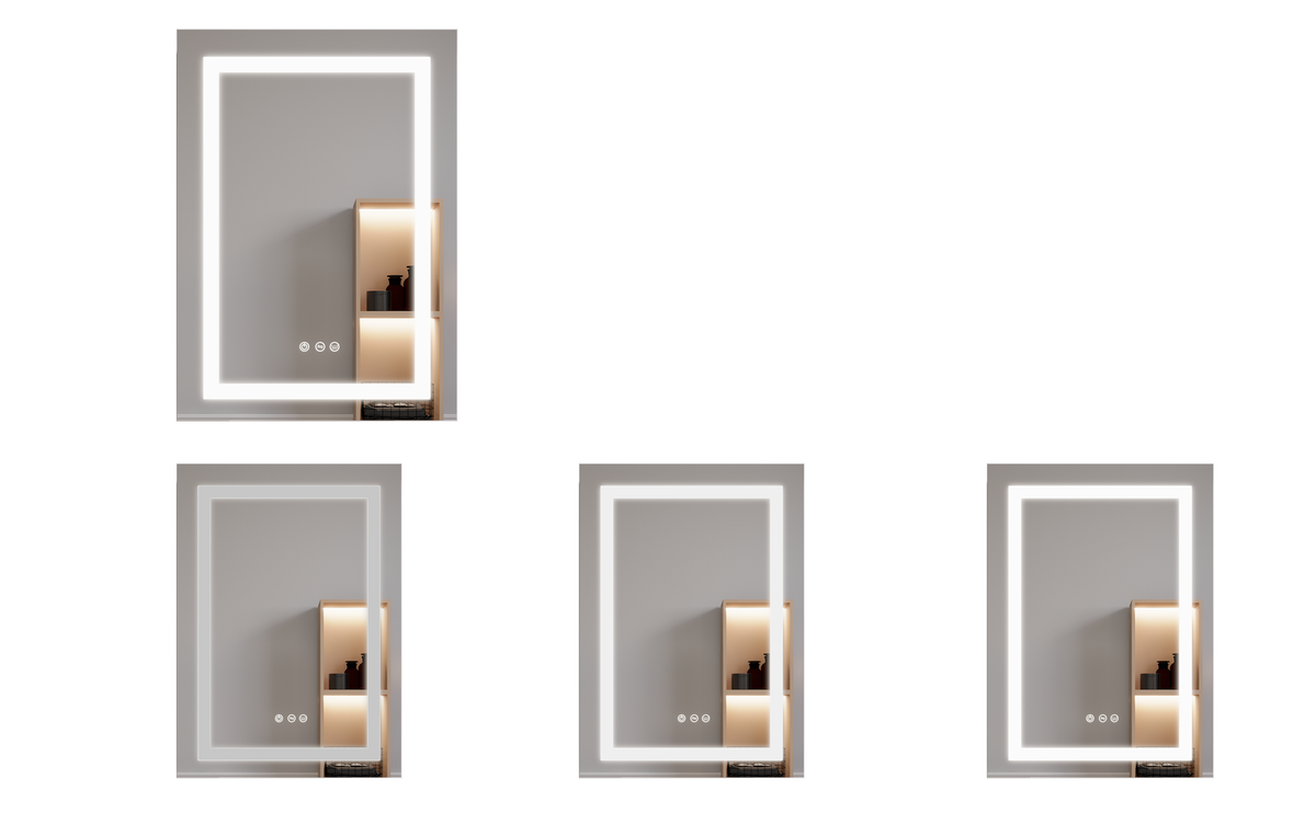 Armadietto Bagno LED 66x51cm Antiappannamento