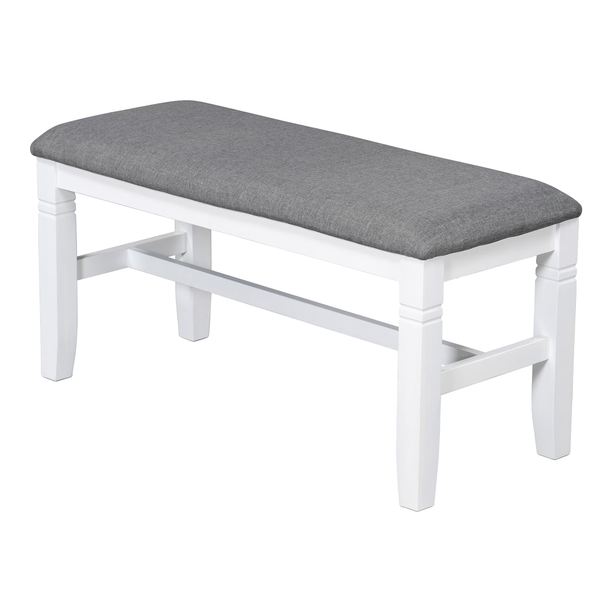 Set Tavolo Pranzo 6 Pezzi Legno Grigio Bianco
