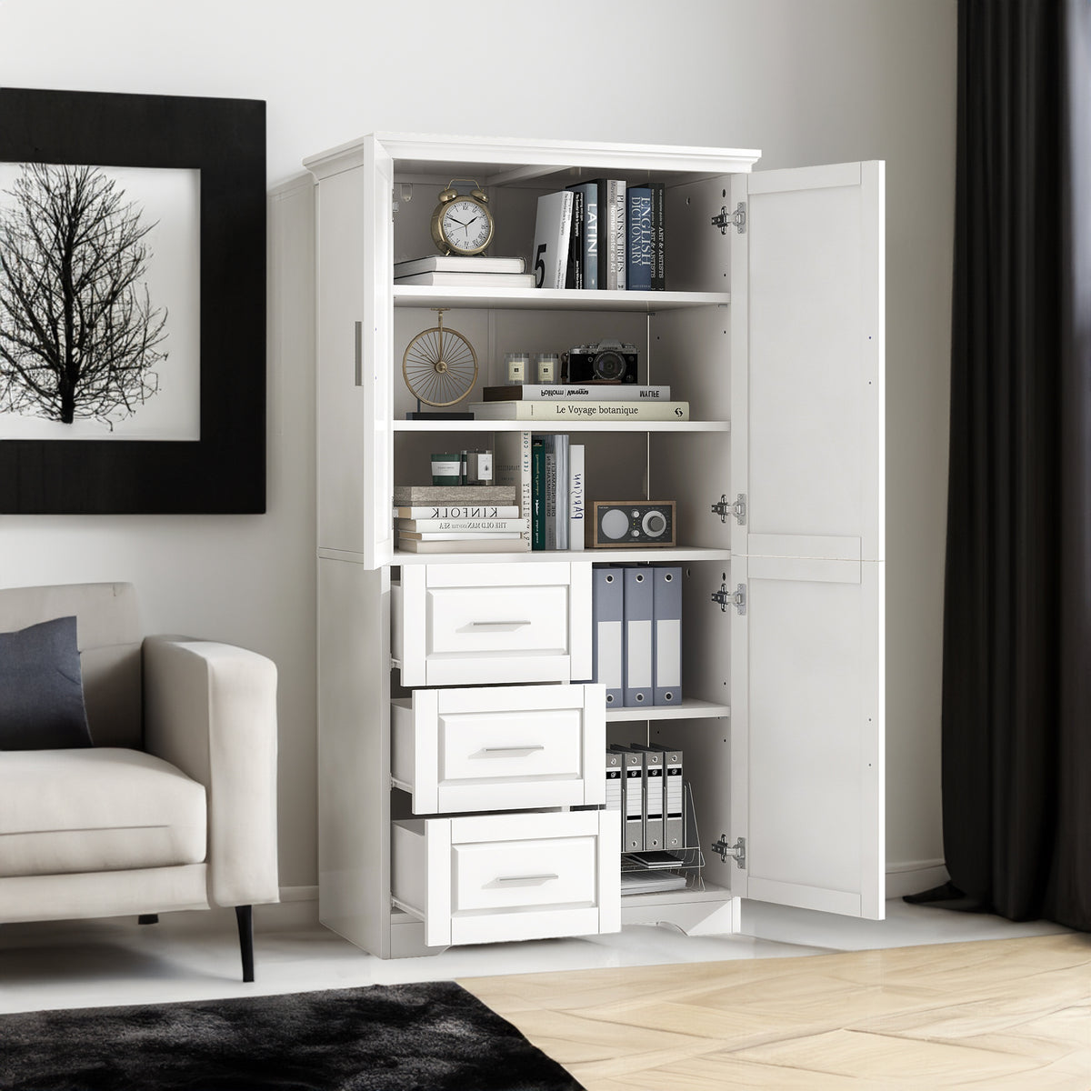 Mobile Bagno Alto Porte Cassetti Bianco