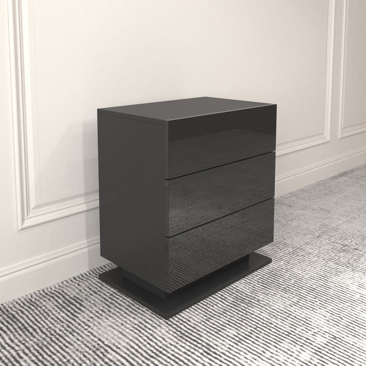 Comodino Nero con LED RGB