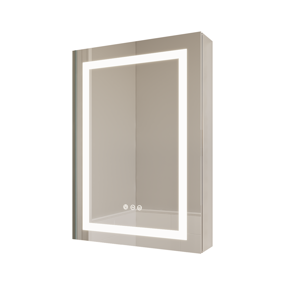 Armadietto Bagno LED 66x51cm Porta Sinistra