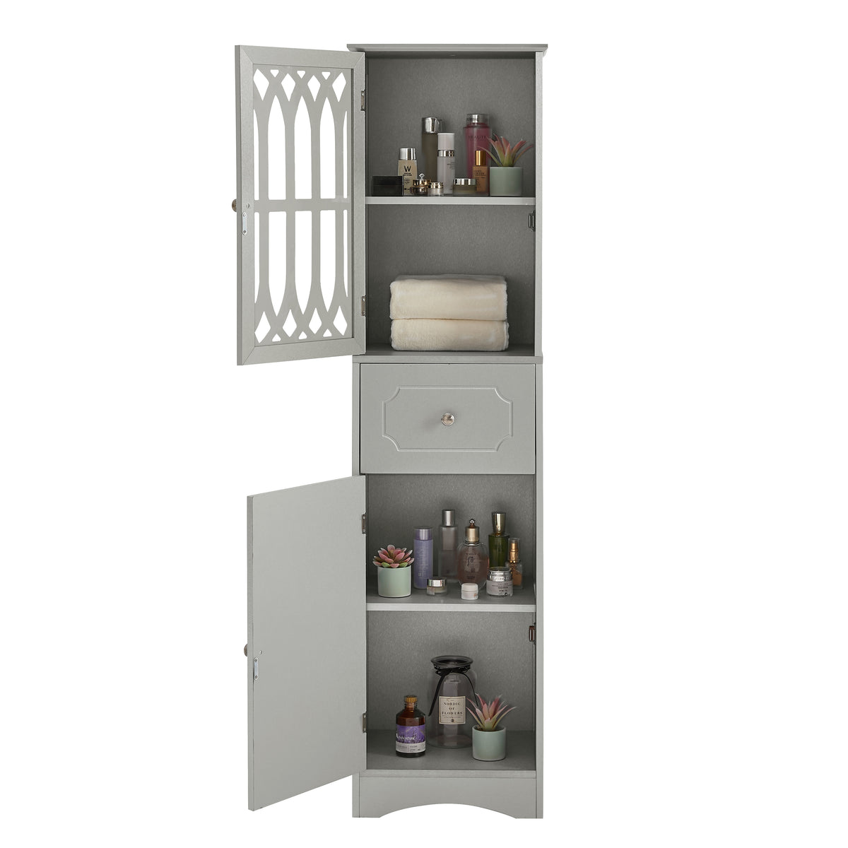 Mobile Bagno Alto con Cassetto Grigio