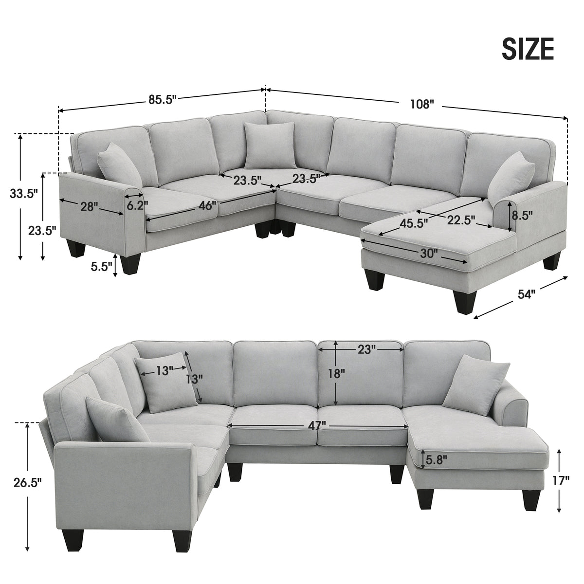 Divano Angolare Urbano 7 Posti - Comfort Moderno
