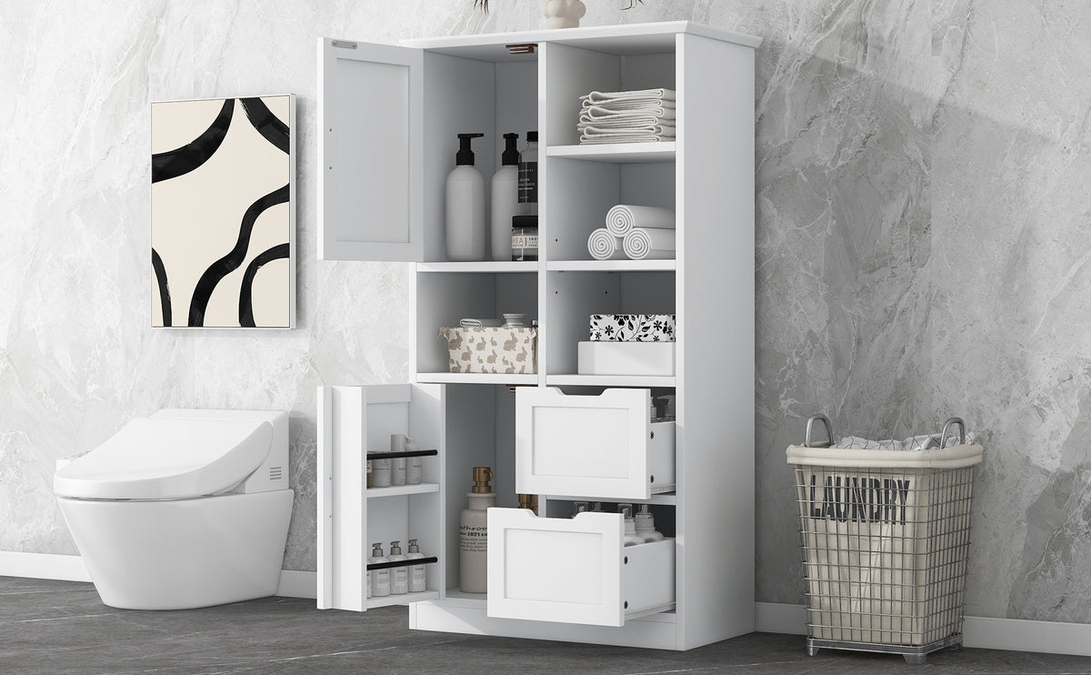Mobile Bagno Porte Cassetti Ripiani Bianco