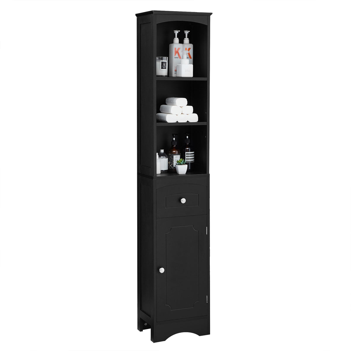 Mobile Bagno Stretto Alto Nero 170cm