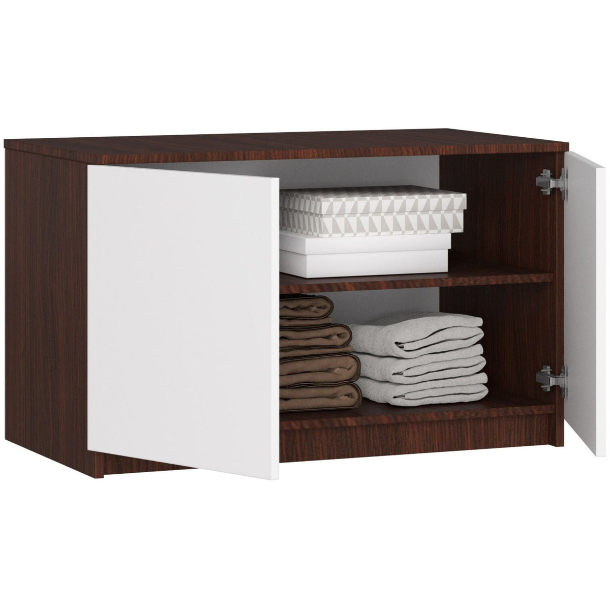 Sopralzo Armadio 90 cm 2 Ante – Wengé/Bianco
