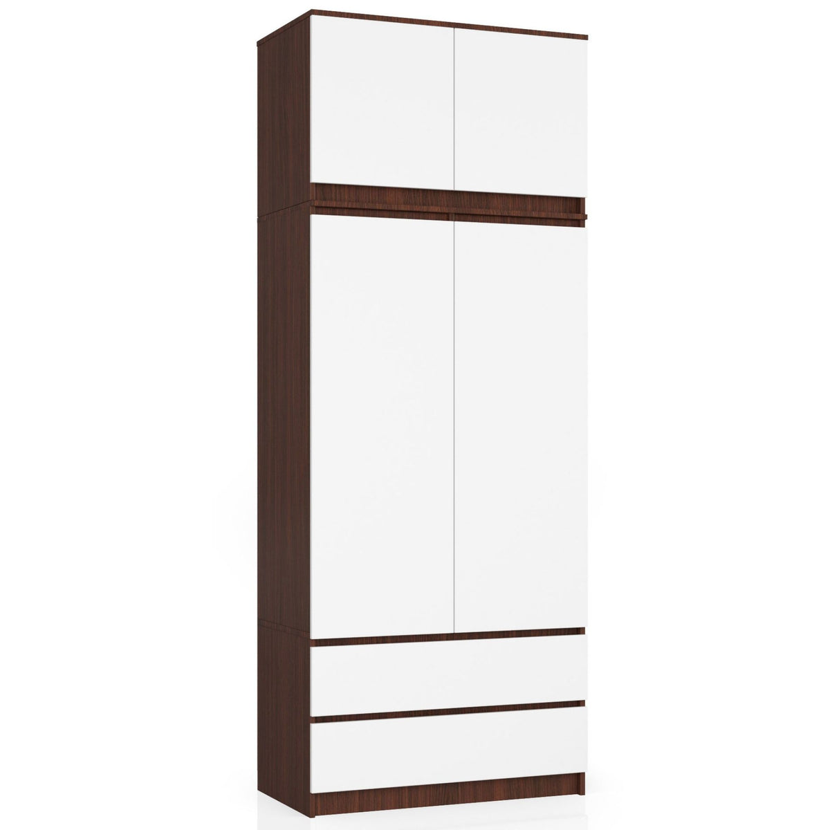 Sopralzo Armadio 90 cm 2 Ante – Wengé/Bianco