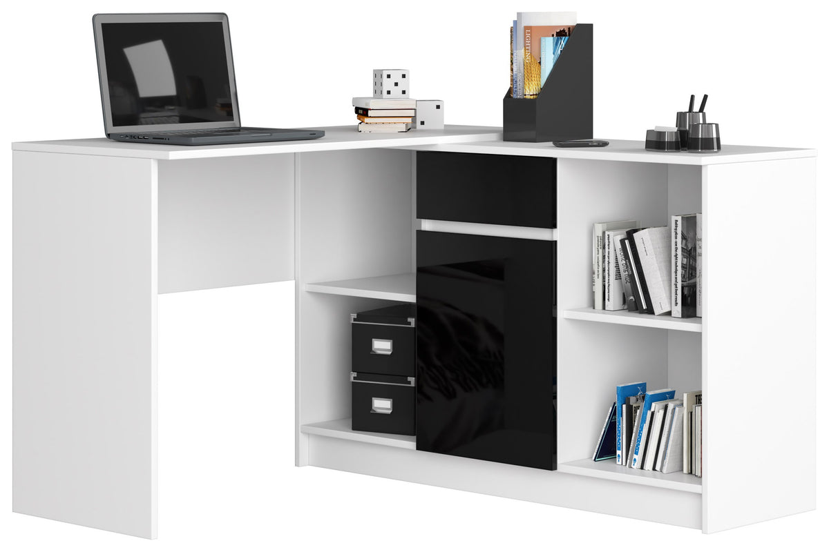 Credenza Aria 120 cm 1 Cassetto 1 Anta – Bianco/Nero Lucido
