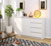 Credenza Linea 160 cm 4 Cassetti 2 Ante – Bianco