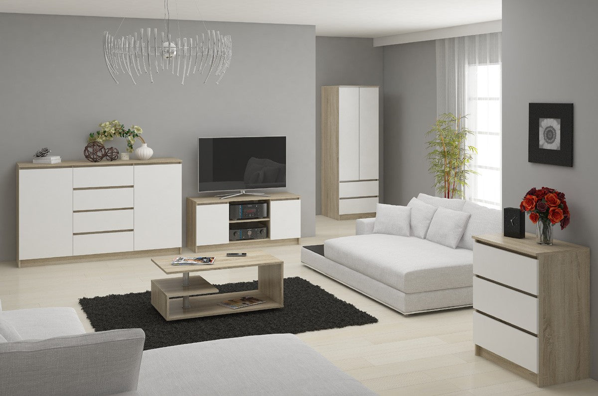 Cassettiera 60 cm 3 Cassetti – Rovere Sonoma/Bianco