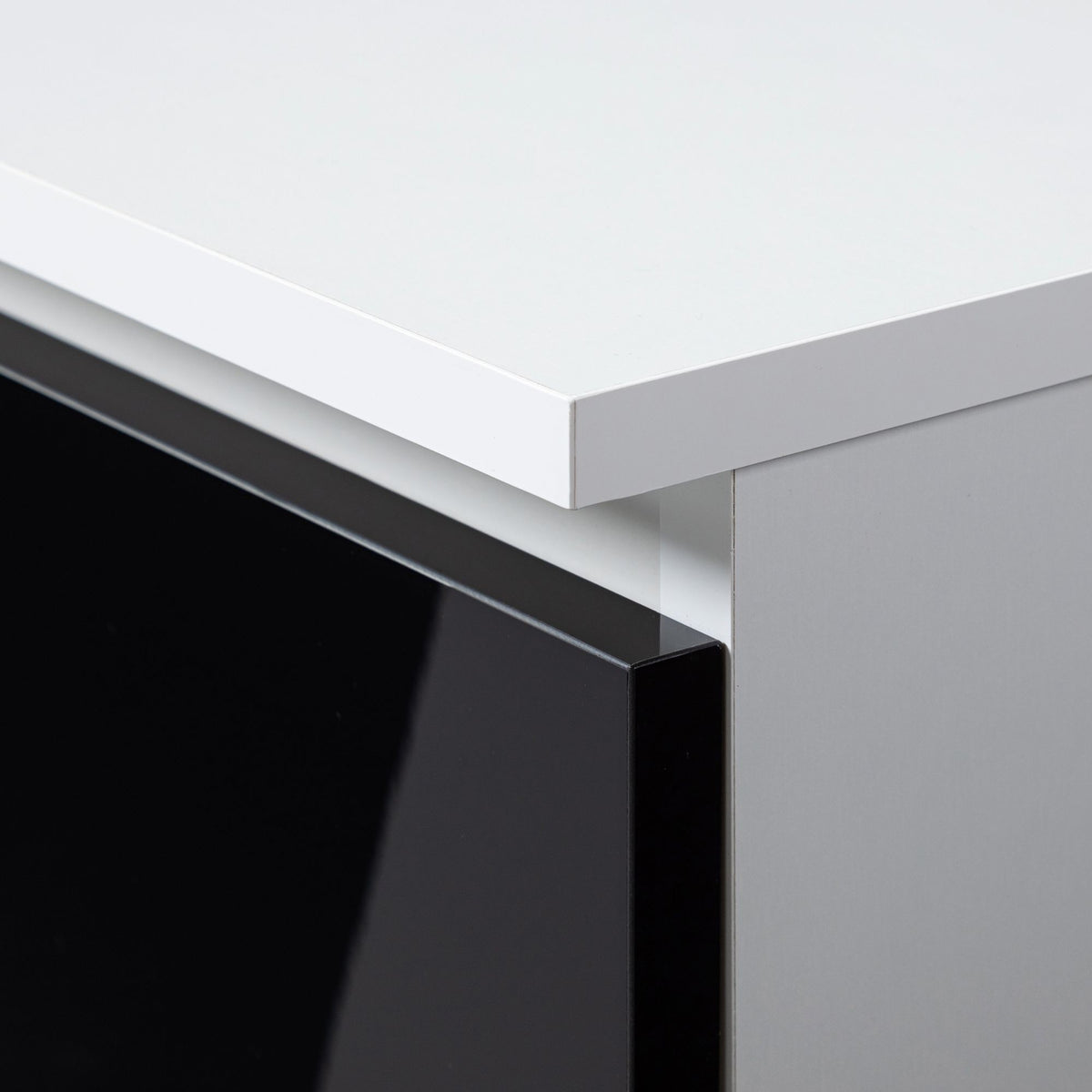 Credenza Aria 120 cm 1 Cassetto 1 Anta – Bianco/Nero Lucido