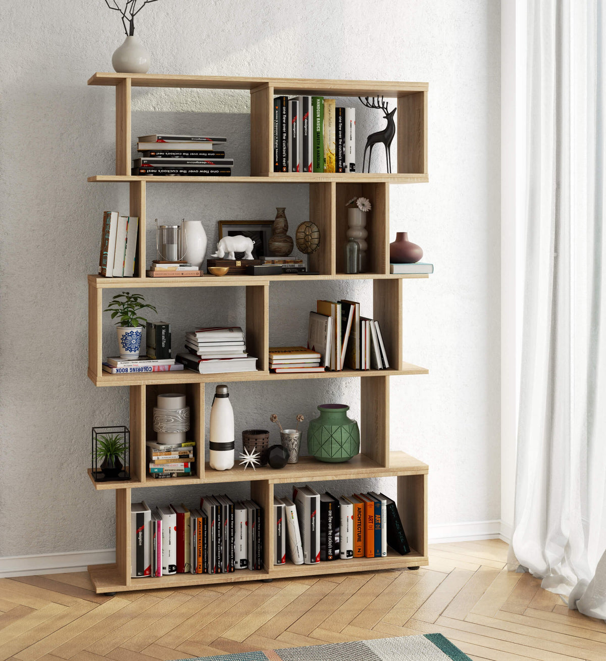 Libreria Fix 120 cm 10 Ripiani – Rovere Sonoma