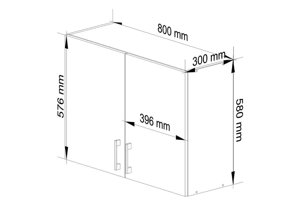 Pensile Cucina Lima 80 cm 2 Ante – Bianco/Rovere Sonoma
