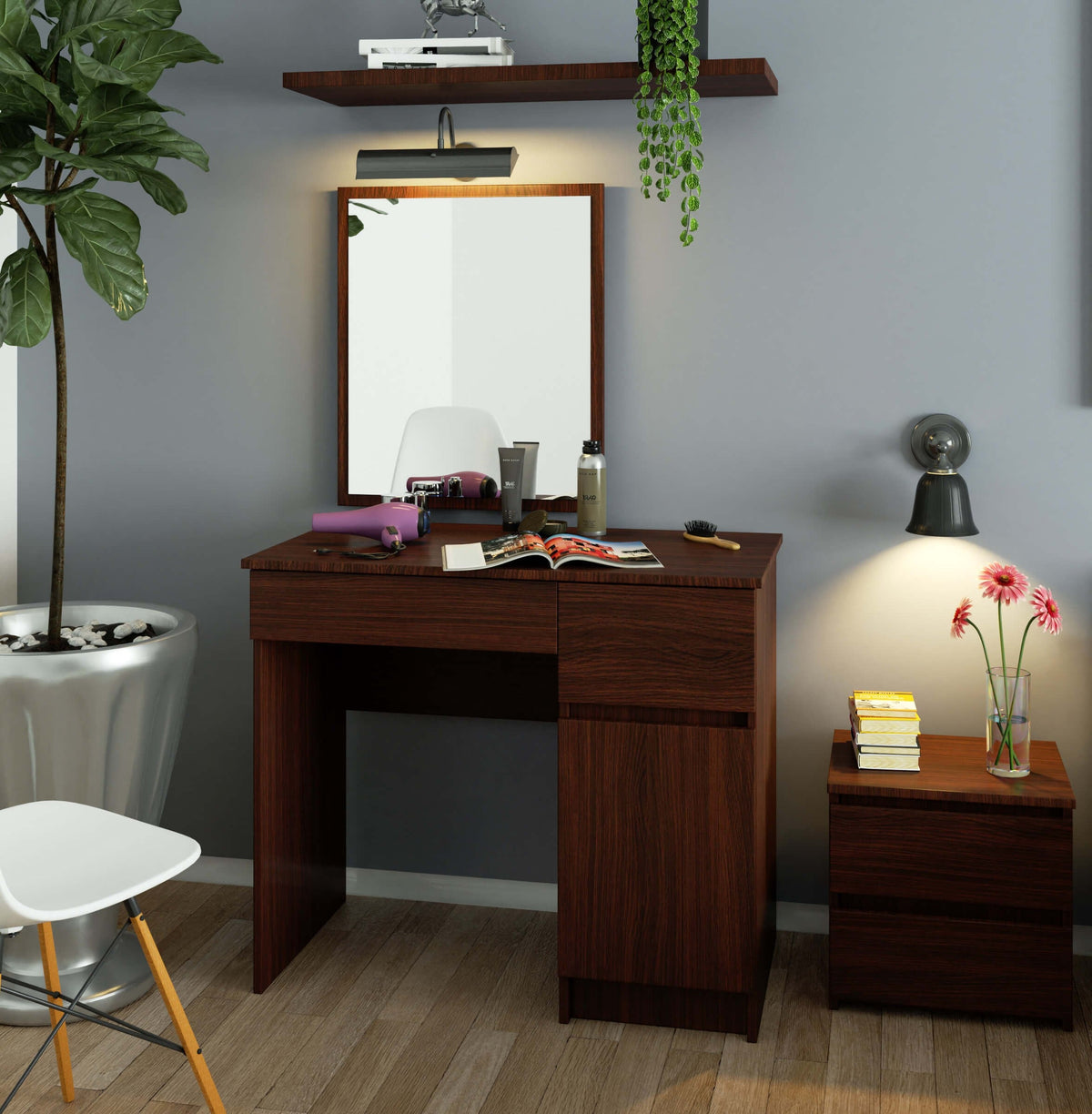 Toeletta Sera 50x60 cm con Specchio – Wengé