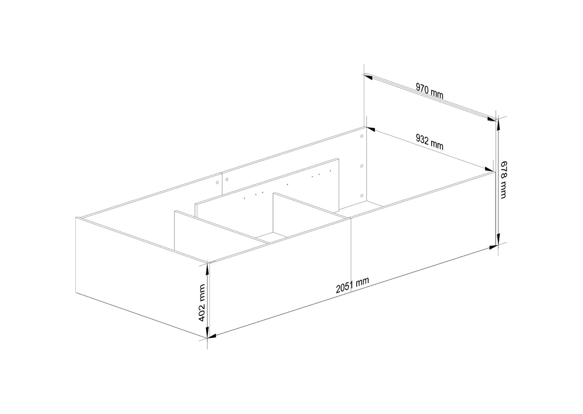 Letto Contenitore Luce 90x200 cm con Rete – Sonoma