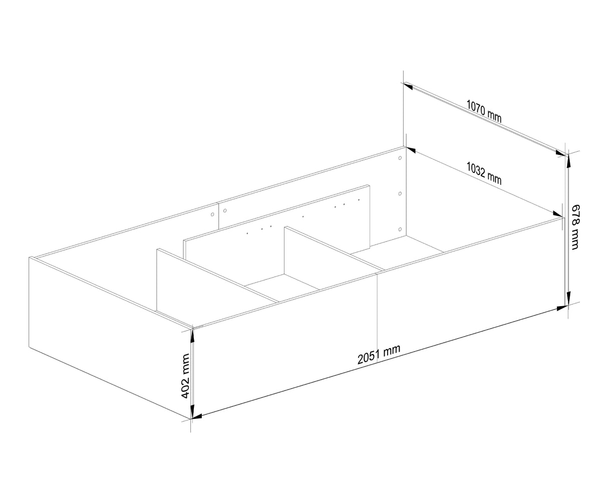 Letto Contenitore Luce 100x200 cm con Rete – Bianco