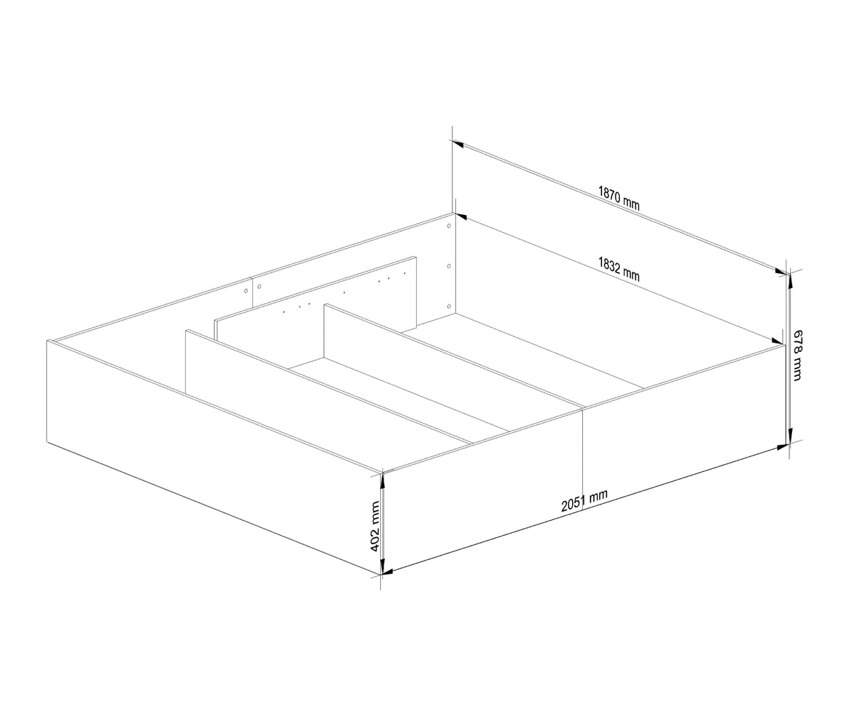 Letto Contenitore Luce 180x200 cm con Rete – Sonoma