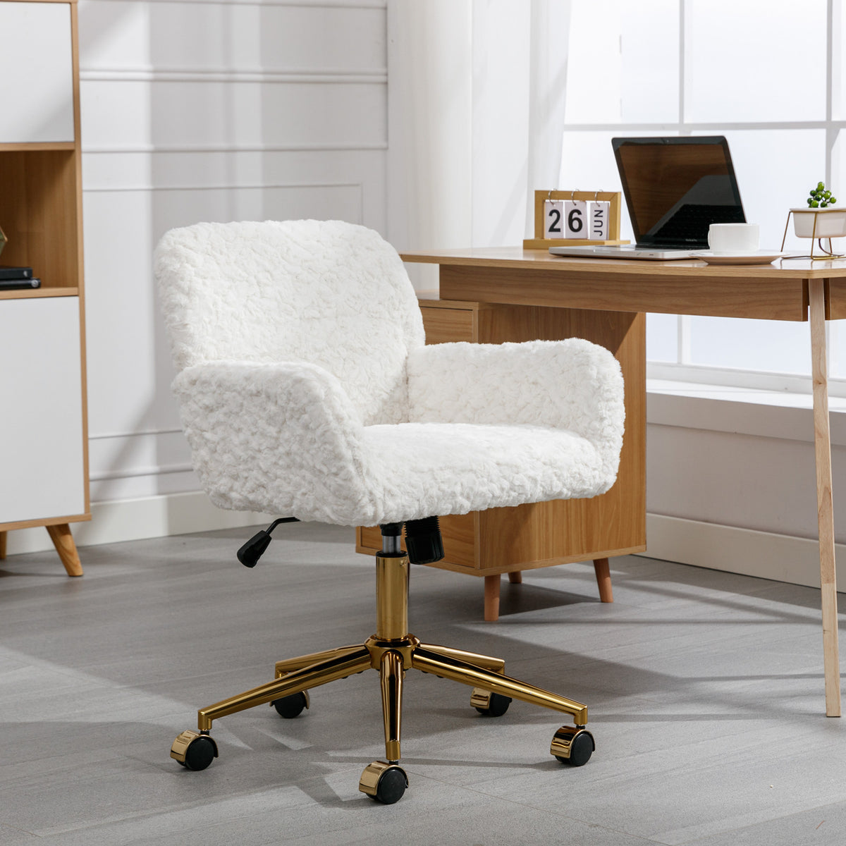 Sedia Ufficio Girevole Regolabile Base Oro