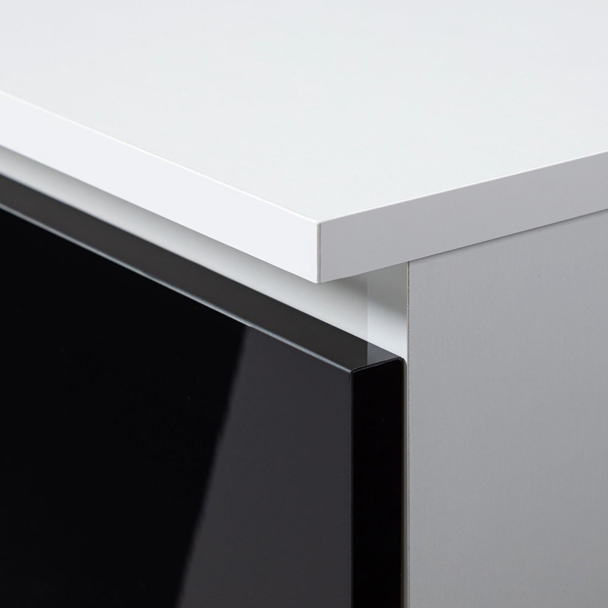 Armadio S 90 cm 2 Ante 2 Cassetti — Nero Lucido