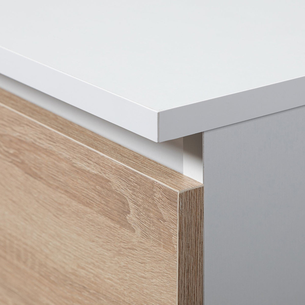 Armadio S 90 cm 2 Ante Specchio 2 Cassetti — Bianco/Sonoma