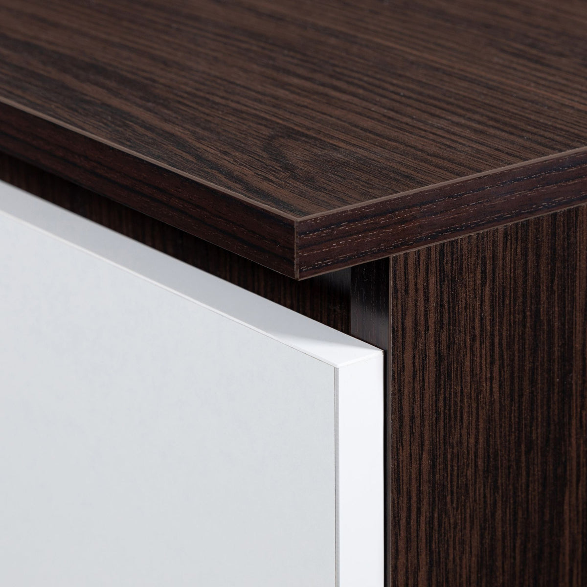 Armadio Nobile 90 cm 2 Ante 2 Cassetti con Specchi – Wenge/Bianco