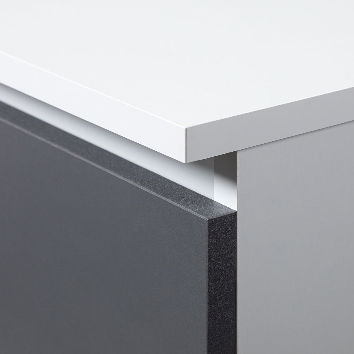 Armadio Nobile 90 cm 2 Ante 2 Cassetti 2 Specchi – Bianco/Grigio Grafite