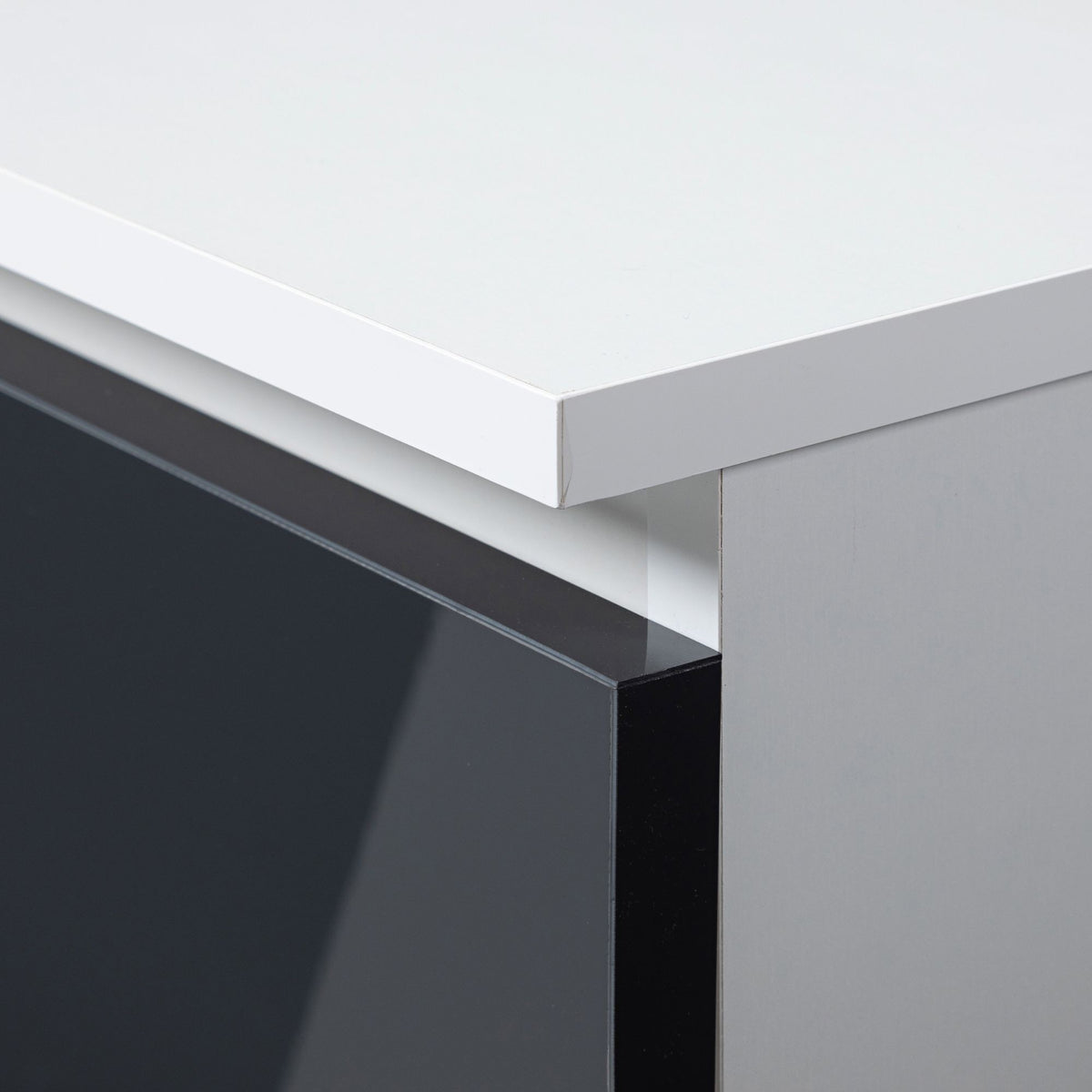 Armadio Linea 60 cm 2 Ante 2 Cassetti – Bianco / Grafite Lucido