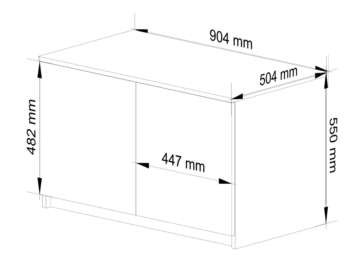 Sopralzo Armadio 90 cm 2 Ante – Wengé/Bianco