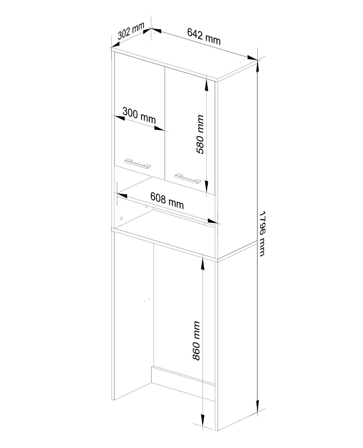 Colonna Bagno 4 Ripiani – Bianco/Rosso Lucido