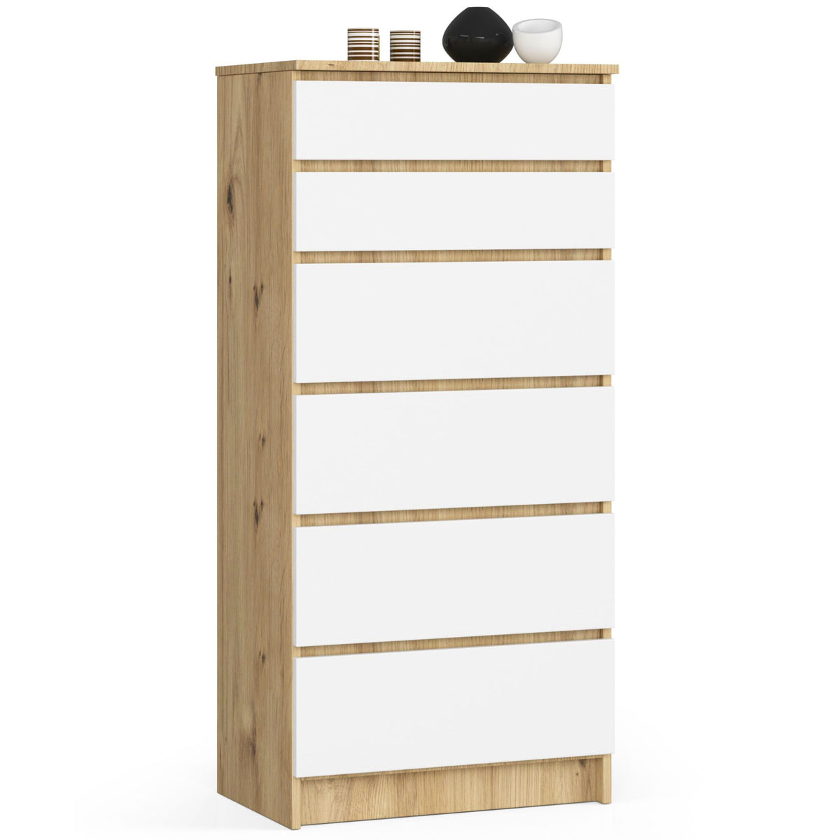 Cassettiera Nobile 6 Cassetti – Artisan/Bianco 60x40x130 cm