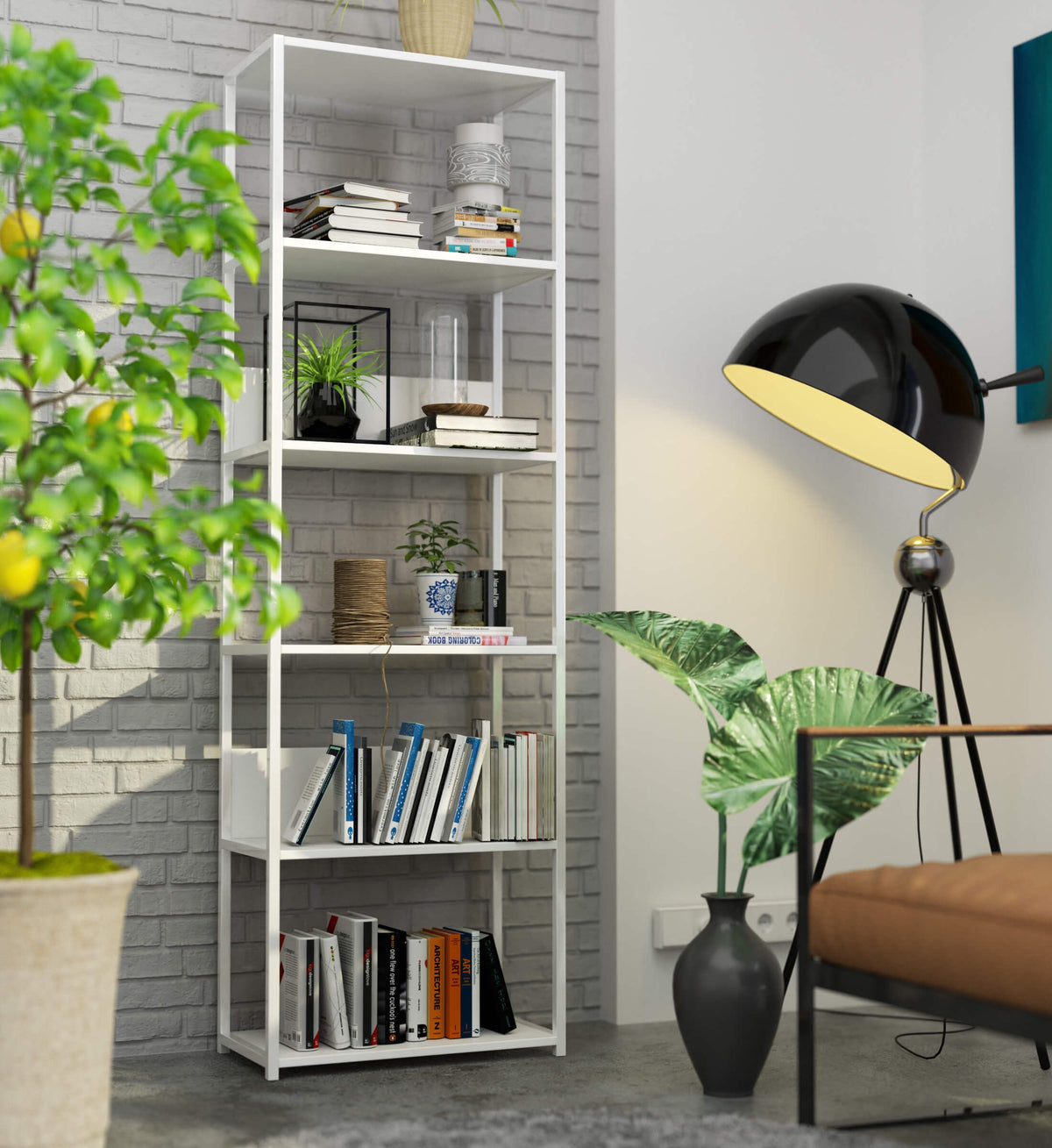 Scaffale Loft 60 cm 6 Ripiani – Bianco