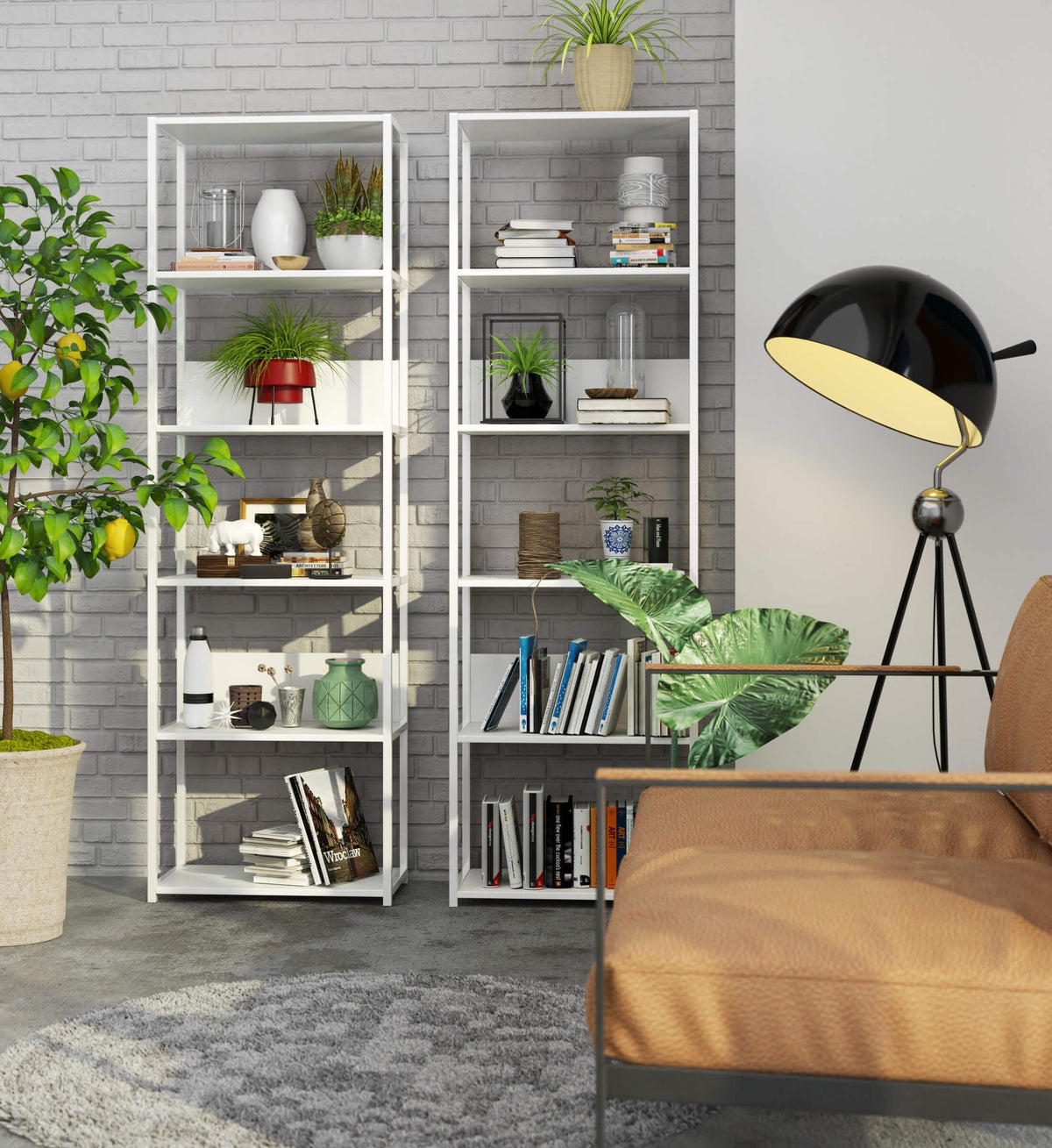 Scaffale Loft 60 cm 6 Ripiani – Bianco