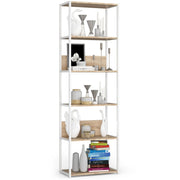 Scaffale Loft 60 cm 6 Ripiani – Bianco/Rovere