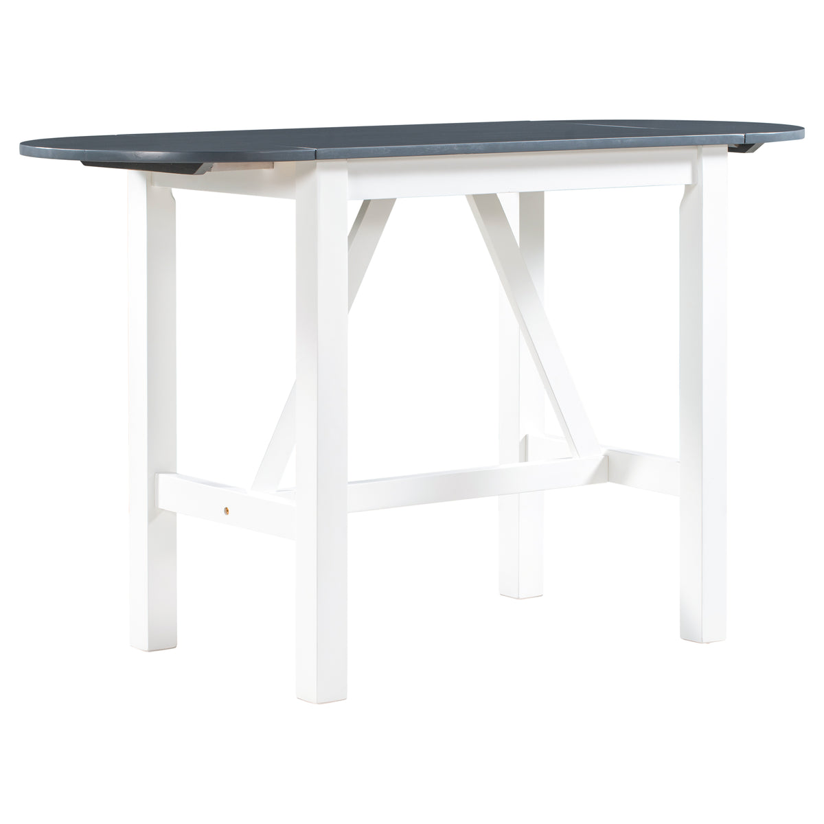 Set Tavolo Pranzo 3 Pezzi Ribaltabile Bianco Grigio