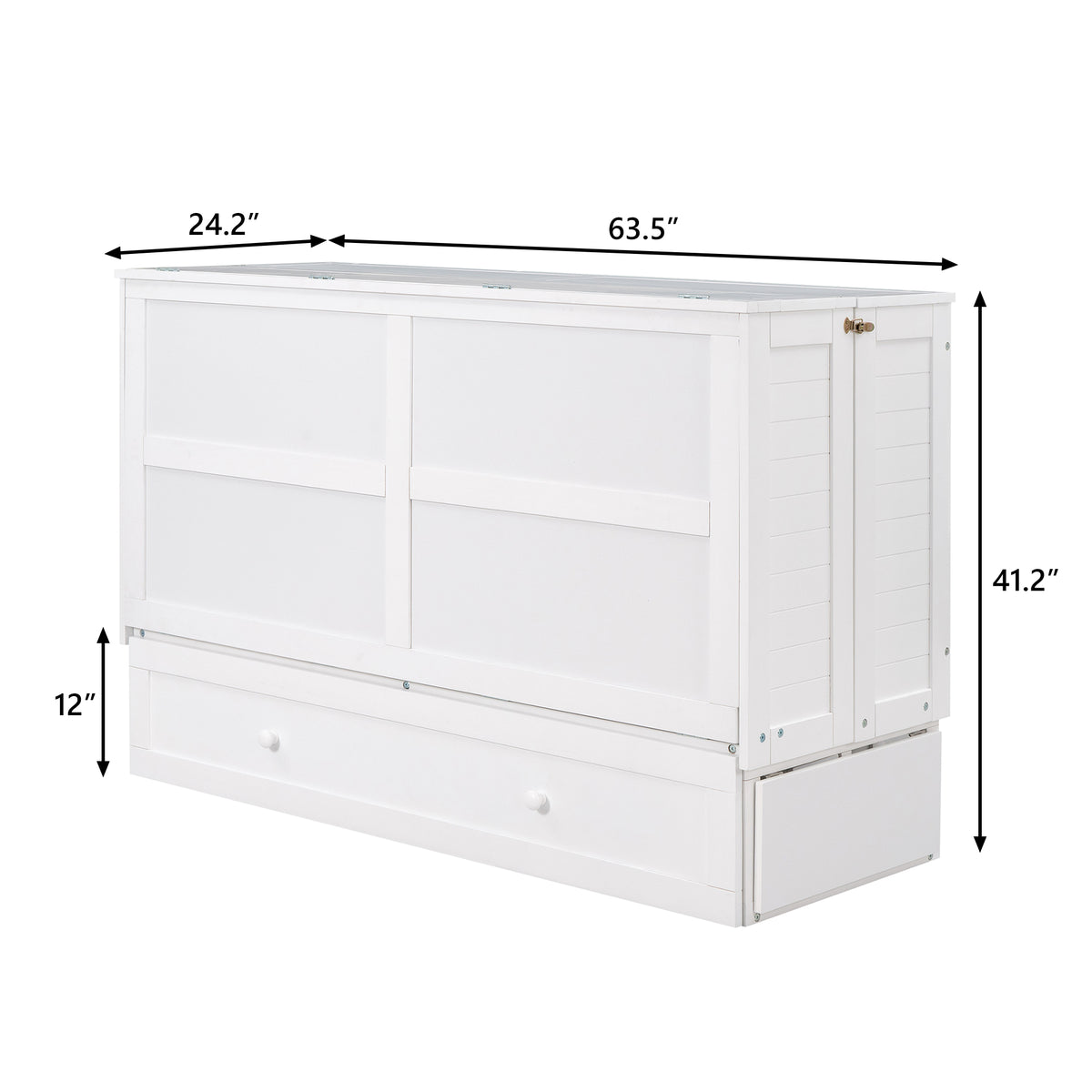 Letto Murphy Queen Bianco con Cassetto