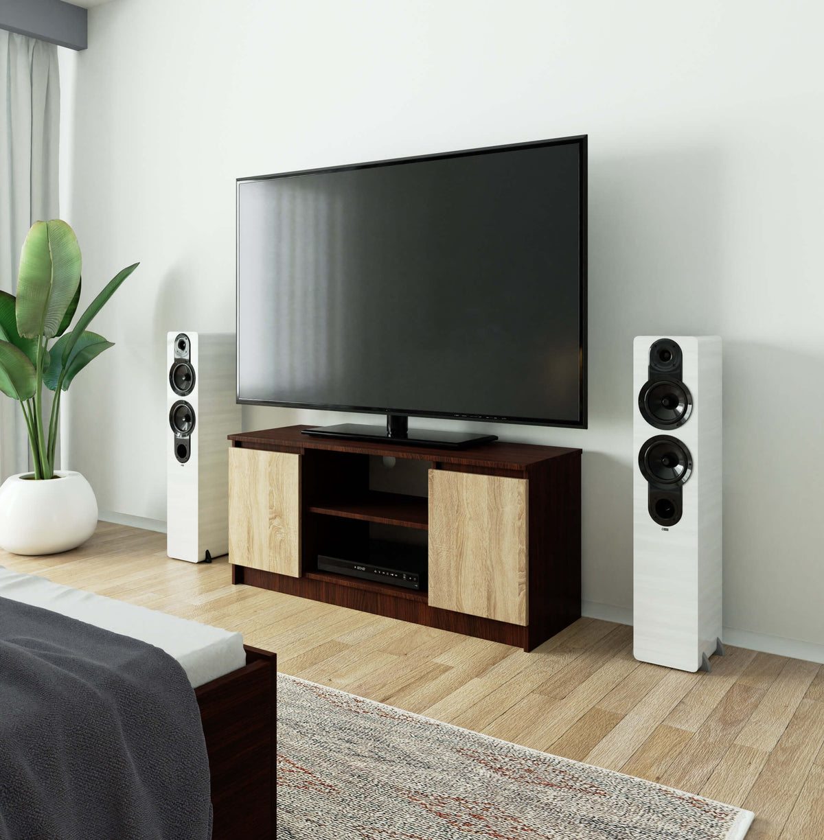 Mobile TV Sera 120 cm 2 Ante – Wengé/Sonoma