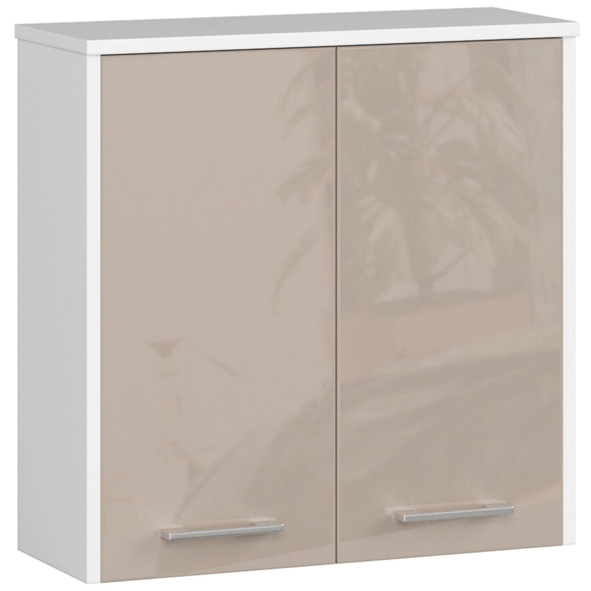Armadietto Bagno 60 cm 2 Ante – Bianco/Cappuccino Lucido