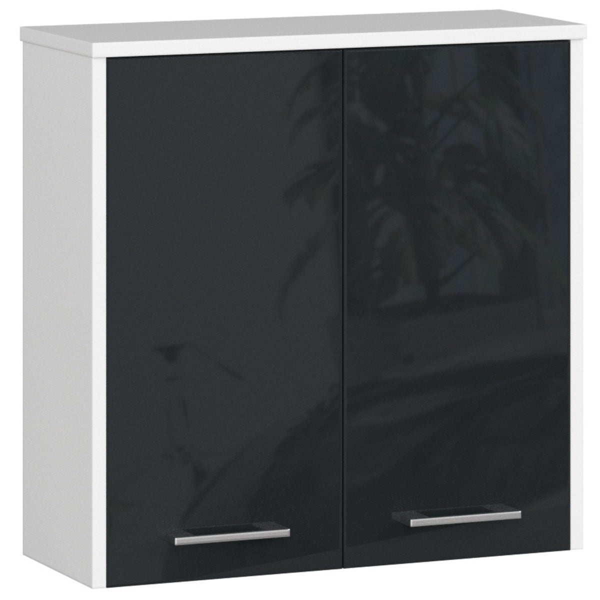 Armadietto Bagno Aria 60 cm 2 Ante – Bianco/Grafite