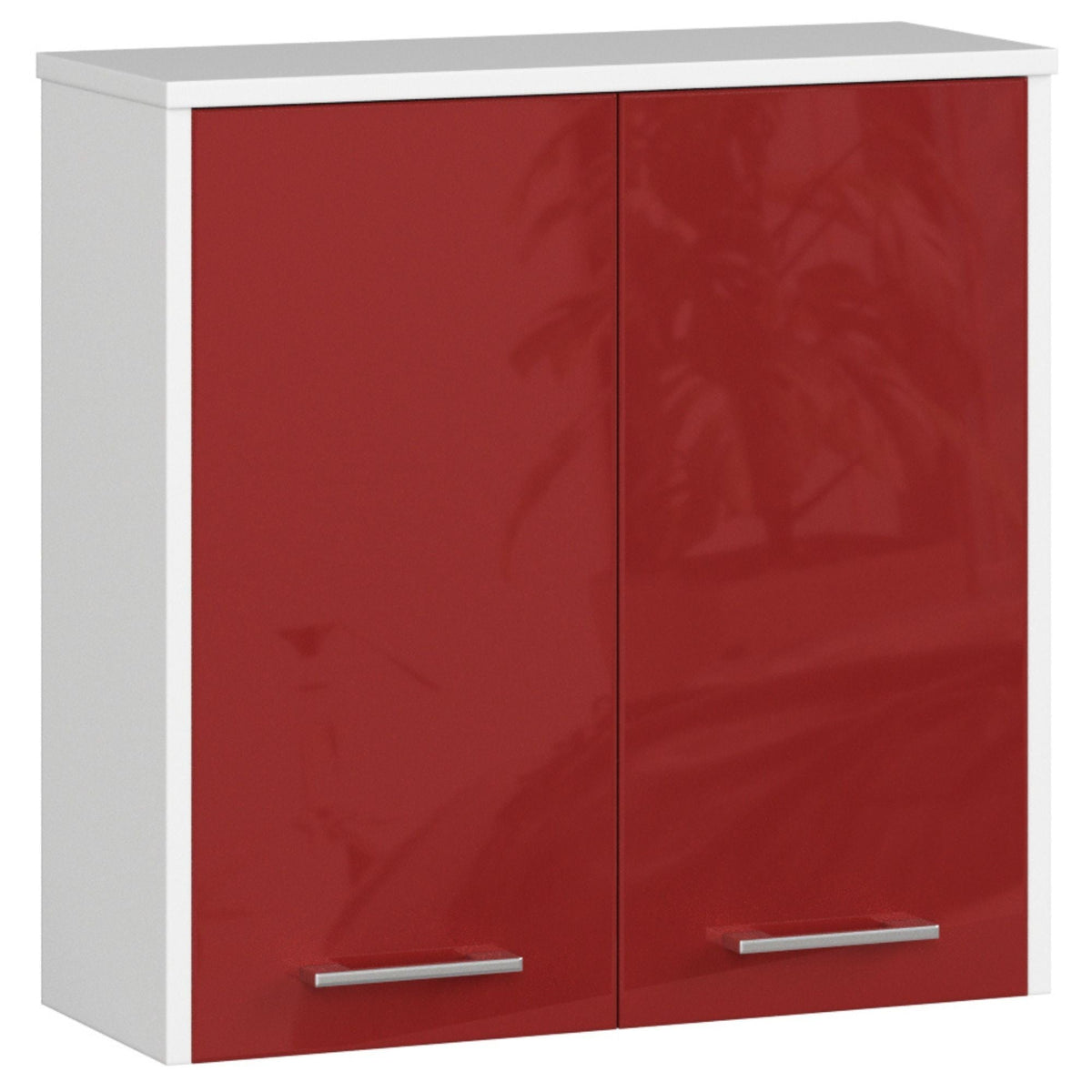 Armadietto Bagno Aria 60 cm 2 Ante – Bianco/Rosso Lucido