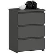 Comodino Nobile 40 cm 3 Cassetti – Grafite Grigio