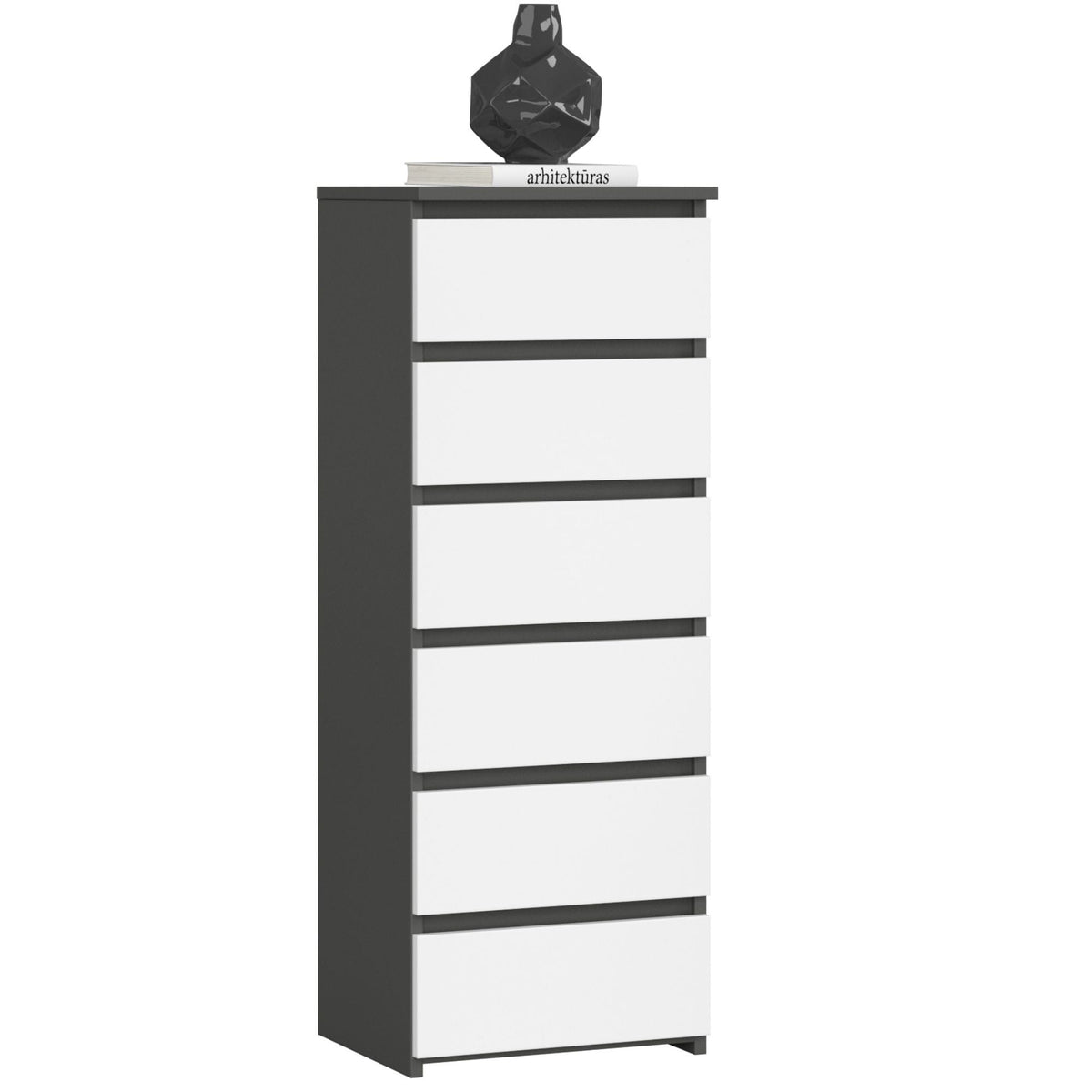KOMODA CL6 PK GRAFIT SZARY / BIAŁA