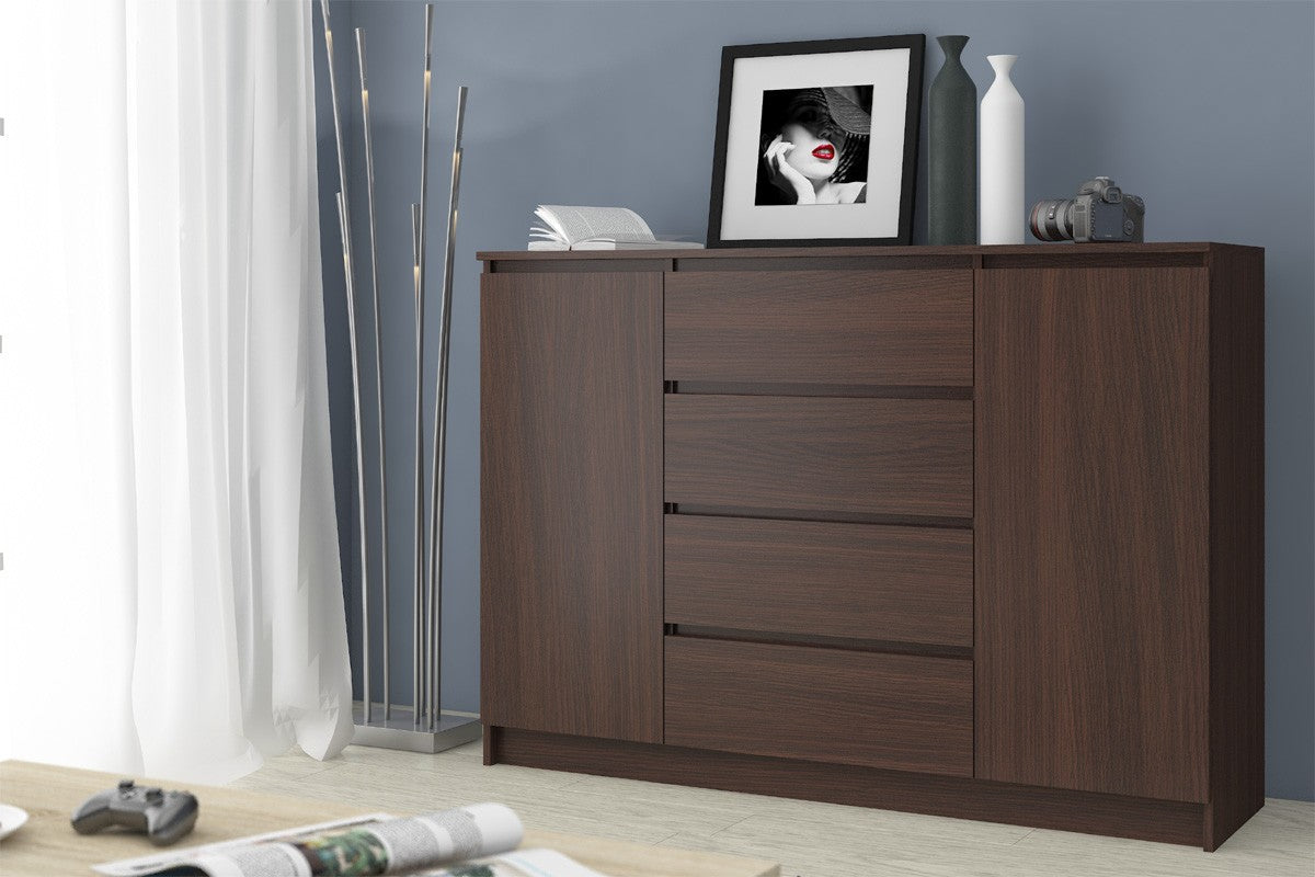 Credenza Linea 140 cm 2 Ante 4 Cassetti – Wengé
