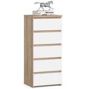 Comodino 1 Cassetto – Rovere Sonoma/Bianco 40 cm