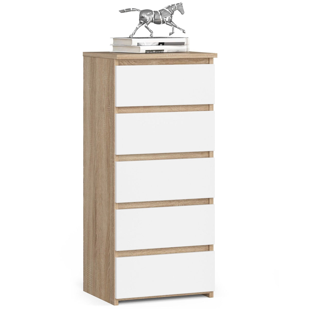 Comodino 1 Cassetto – Rovere Sonoma/Bianco 40 cm