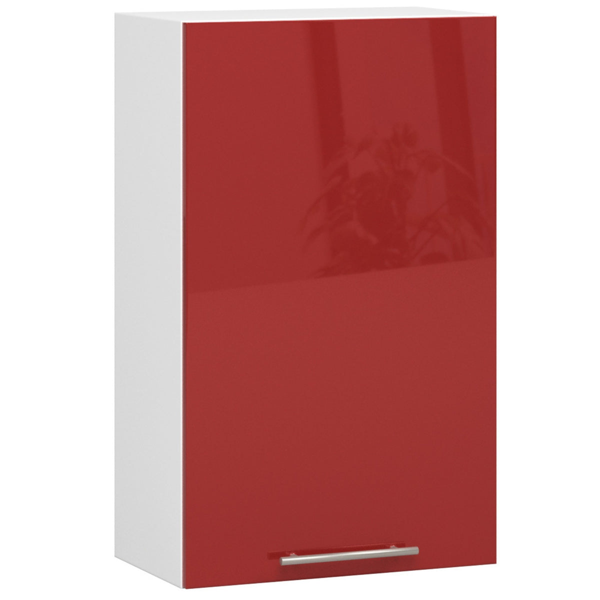 Pensile Cucina Linea 50 cm 1 Anta – Bianco/Rosso Lucido
