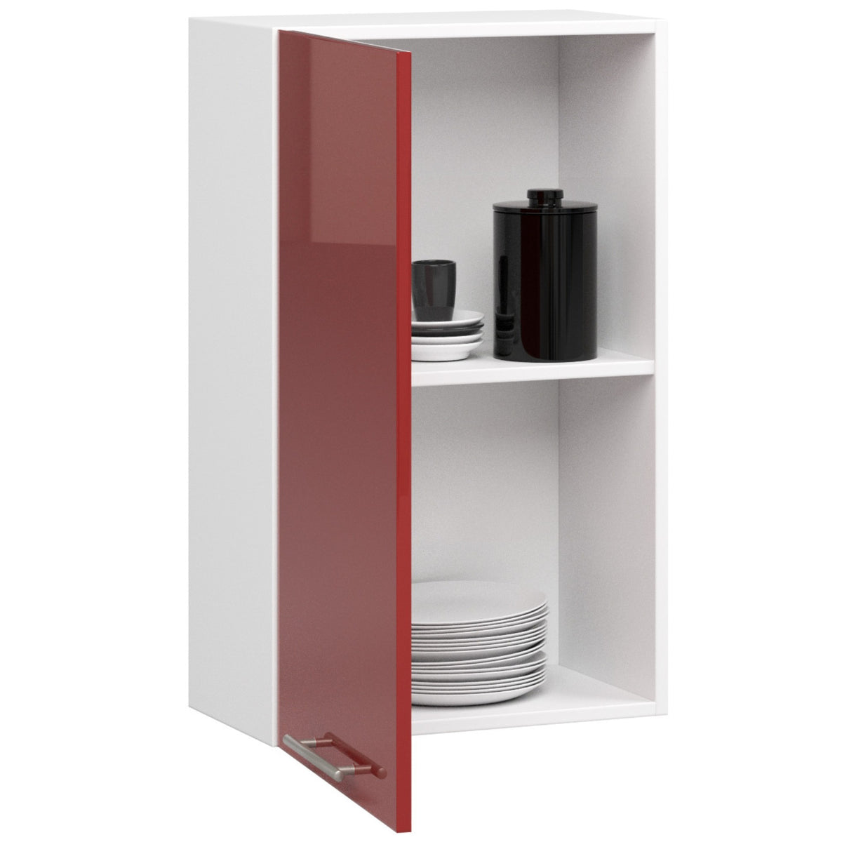 Pensile Cucina Linea 50 cm 1 Anta – Bianco/Rosso Lucido