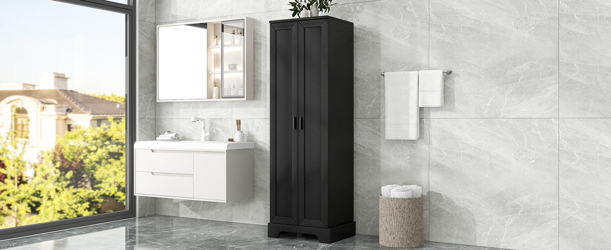 Mobile Alto Bagno Nero 2 Ante 181cm