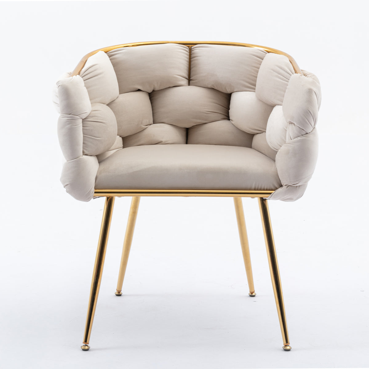 Poltrona Moderna in Velluto Beige Veluxe