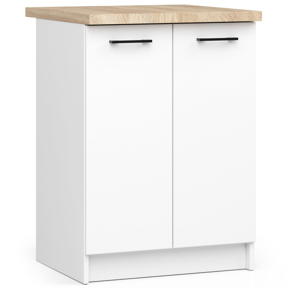 Set Mobili Cucina 240 cm Beton/Bianco 7 Elementi