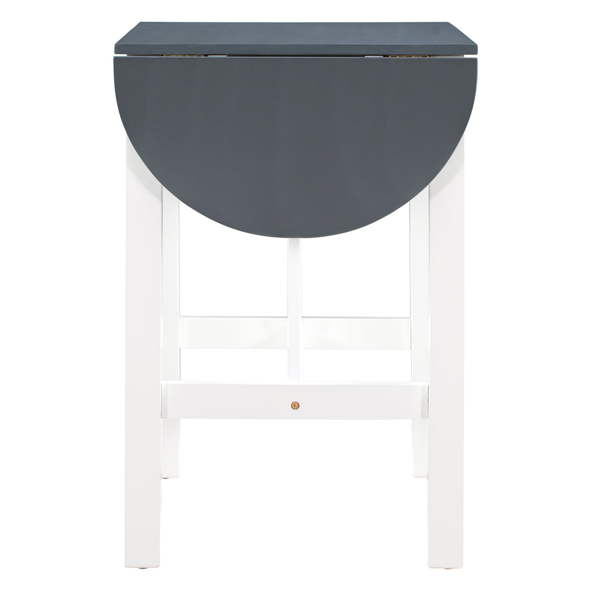 Set Tavolo Pranzo 3 Pezzi Ribaltabile Bianco Grigio